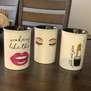 Makeup brush holders (set of 3)